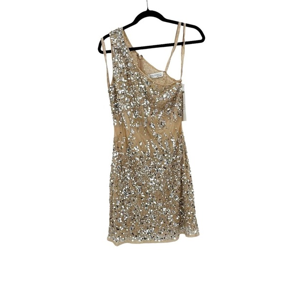 Mac Duggal 10977 Beaded Sheer Waist Cocktail Dress Sleeveless Nude Size 4 NWT - Picture 13 of 13